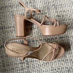 NEW SCHUTZ Tan Nude Kelsie Platform Heel 10